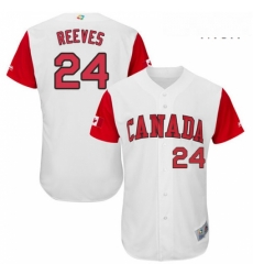 Mens Canada Baseball Majestic 24 Mike Reeves White 2017 World Baseball Classic Authentic Team Jersey