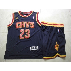 NBA Cleveland Cavaliers 23 LeBron James Blue Jerseys Shorts Set Suit