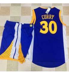 Warriors #30 Stephen Curry Blue A Set Stitched NBA Jersey