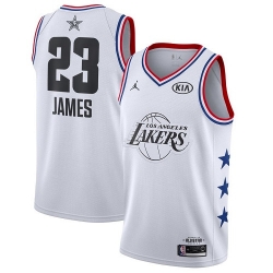 Lakers #23 LeBron James White Basketball Jordan Swingman 2019 All Star Game Jersey