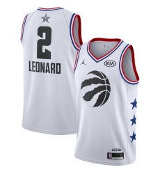 Raptors #2 Kawhi Leonard White Basketball Jordan Swingman 2019 All Star Game Jersey