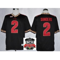 Florida State Seminoles (FSU) 2 Deion Sanders Black College Football NCAA Jerseys 2014 Vizio BCS National Championship Game Patch