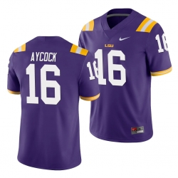 LSU Tiger Aj Aycock Purple Game Men'S Jersey