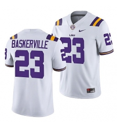 Lsu Tigers Micah Baskerville White College Football Men Jersey