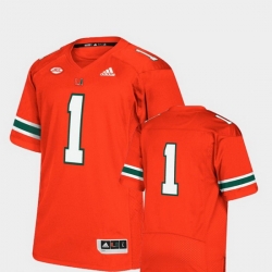 Men Miami Hurricanes 1 Orange College Football Premier Jersey