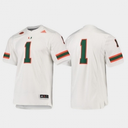 Men Miami Hurricanes 1 White Premier Football Jersey