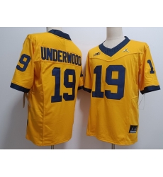 Michigan Wolverines #19 Bryce Underwood Yellow Stitched NCAA Football Jersey