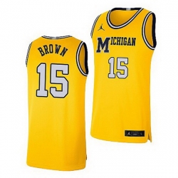 Michigan Wolverines Chaundee Brown Maize Retro Limited Basketball Jersey