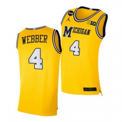 Michigan Wolverines Chris Webber Yellow Blm Social Justice Jersey