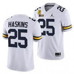 Michigan Wolverines Hassan Haskins White Tm 42 Patch Honor Tate Myre Jersey