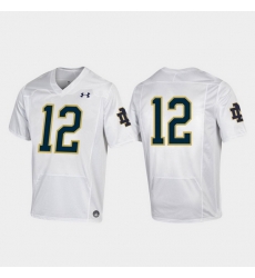 Men Notre Dame Fighting Irish 12 White Premier College Football Jersey