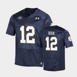 Men Notre Dame Fighting Irish Ian Book Replica Navy College Football Playoff Jersey