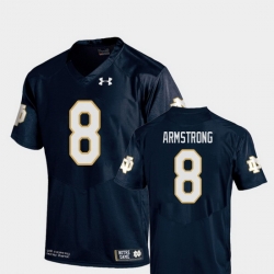 Men Notre Dame Fighting Irish Jafar Armstrong 8 Navy College Football Replica Jersey