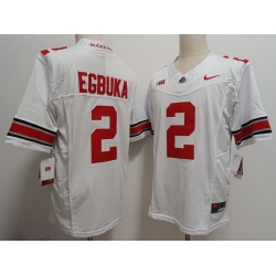 Men Ohio State Buckeyes Emeka Egbuka #2 White F U S E Stitched NCAA Football Jersey