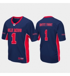 Men Ole Miss Rebels 1 Navy Max Power Football Jersey