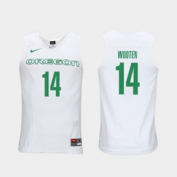 Men Oregon Ducks Kenny Wooten White Elite Authentic Performance College Basketball Jersey