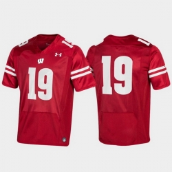 Men Wisconsin Badgers 19 Red Replica Jersey