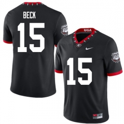 2020 Men #15 Carson Beck Georgia Bulldogs Mascot 100th Anniversary College Football Jerseys Sale-Bla