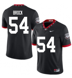 2020 Men #54 Cade Brock Georgia Bulldogs Mascot 100th Anniversary College Football Jerseys Sale-Blac