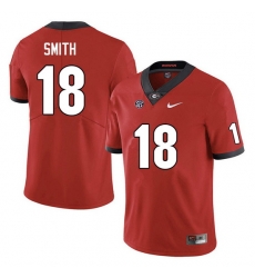 Men #18 C.J. Smith Georgia Bulldogs College Football Jerseys Sale-Red Anniversary