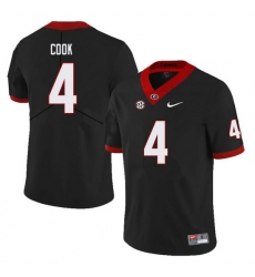 Men #4 James Cook Georgia Bulldogs College Football Jerseys Sale-Black