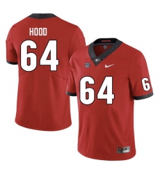 Men #64 Jacob Hood Georgia Bulldogs College Football Jerseys Sale-Red Anniversary