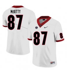 Men #87 Tre McKitty Georgia Bulldogs College Football Jerseys Sale-White