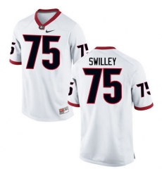 Men Georgia Bulldogs #75 Thomas Swilley College Football Jerseys-White