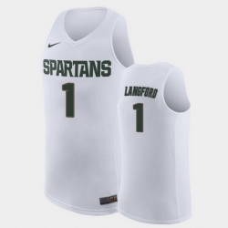 Michigan State Spartans Josh Langford White Replica Men'S Jersey