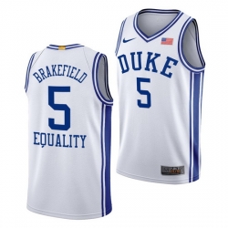 Duke Blue Devils Jaemyn Brakefield White Equality Men Jersey