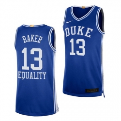 Duke Blue Devils Joey Baker Blue Equality Social Justice Men Jersey