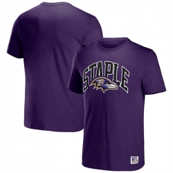 Men Baltimore Ravens X Staple Purple Logo Lockup T Shirt