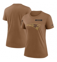 Women New England Patriots 2023 Brown Salute To Service Legend Performance T Shirt