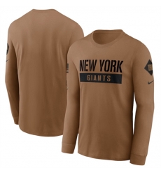 Men New York Giants 2023 Brown Salute To Service Long Sleeve T Shirt