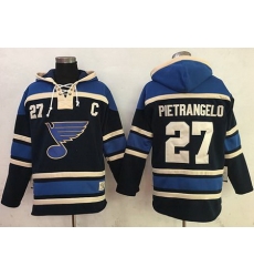 Blues #27 Alex Pietrangelo Navy Blue Sawyer Hooded Sweatshirt Stitched NHL Jersey