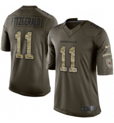 Men Nike Arizona Cardinals 11 Larry Fitzgerald Elite Green Salute to Service NFL Jersey