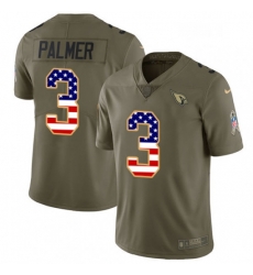 Men Nike Arizona Cardinals 3 Carson Palmer Limited OliveUSA Flag 2017 Salute to Service NFL Jersey