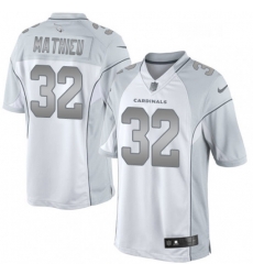 Men Nike Arizona Cardinals 32 Tyrann Mathieu Limited White Platinum NFL Jersey