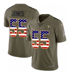 Men Nike Arizona Cardinals 55 Chandler Jones Limited OliveUSA Flag 2017 Salute to Service NFL Jersey