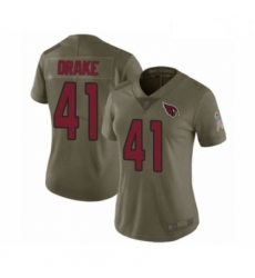 Women's Arizona Cardinals #41 Kenyan Drake Limited Olive 2017 Salute to Service Football Jersey