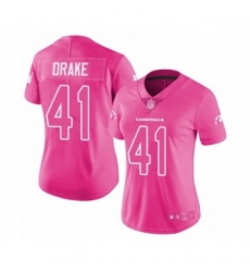 Women's Arizona Cardinals #41 Kenyan Drake Limited Pink Rush Fashion Football Jersey