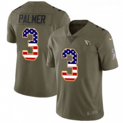 Youth Nike Arizona Cardinals 3 Carson Palmer Limited OliveUSA Flag 2017 Salute to Service NFL Jersey