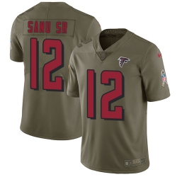 Nike Falcons #12 Mohamed Sanu Sr Olive Mens Stitched NFL Limited 2017 Salute To Service Jersey