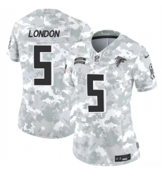 Women Atlanta Falcons 5 Drake London 2024 F U S E Arctic Camo Salute To Service Limited Stitched Football Jersey