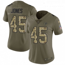 Womens Nike Atlanta Falcons 45 Deion Jones Limited OliveCamo 2017 Salute to Service NFL Jersey