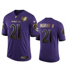 Baltimore Ravens 21 Mark Ingram II Men Nike Purple Team 25th Season Golden Limited NFL Jersey