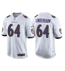 Men Baltimore Ravens 64 Tyler Linderbaum White Game Jersey