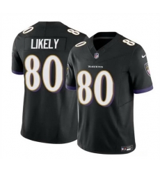 Men Baltimore Ravens 80 Isaiah Likely Black 2023 F U S E  Vapor Limited Football Jersey