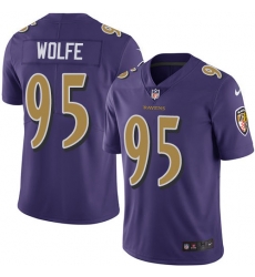 Nike Baltimore Ravens 95 Derek Wolfe Purple Men Stitched NFL Limited Rush Jersey