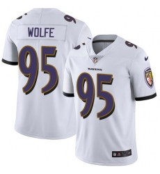 Nike Baltimore Ravens 95 Derek Wolfe White Men Stitched NFL Vapor Untouchable Limited Jersey